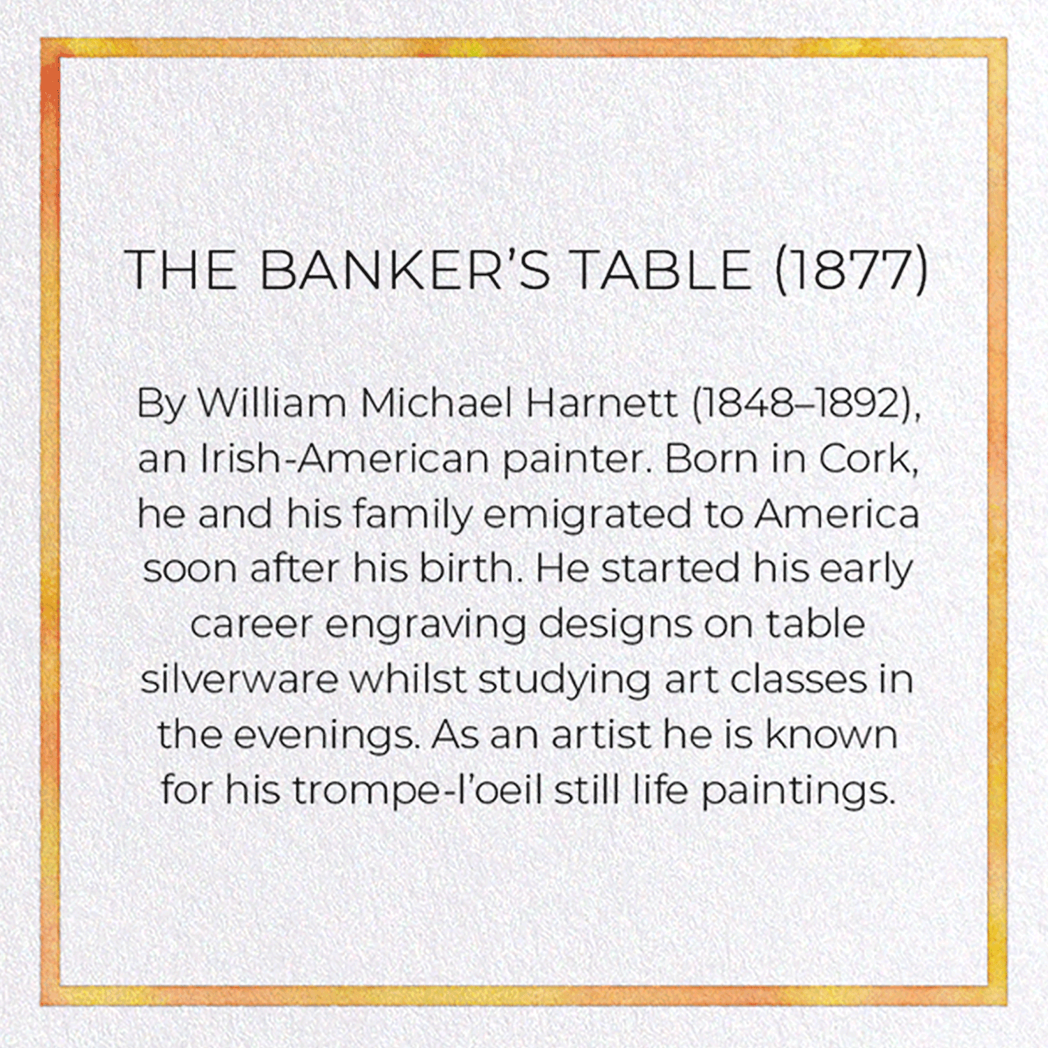 THE BANKER’S TABLE (1877): Painting Greeting Card