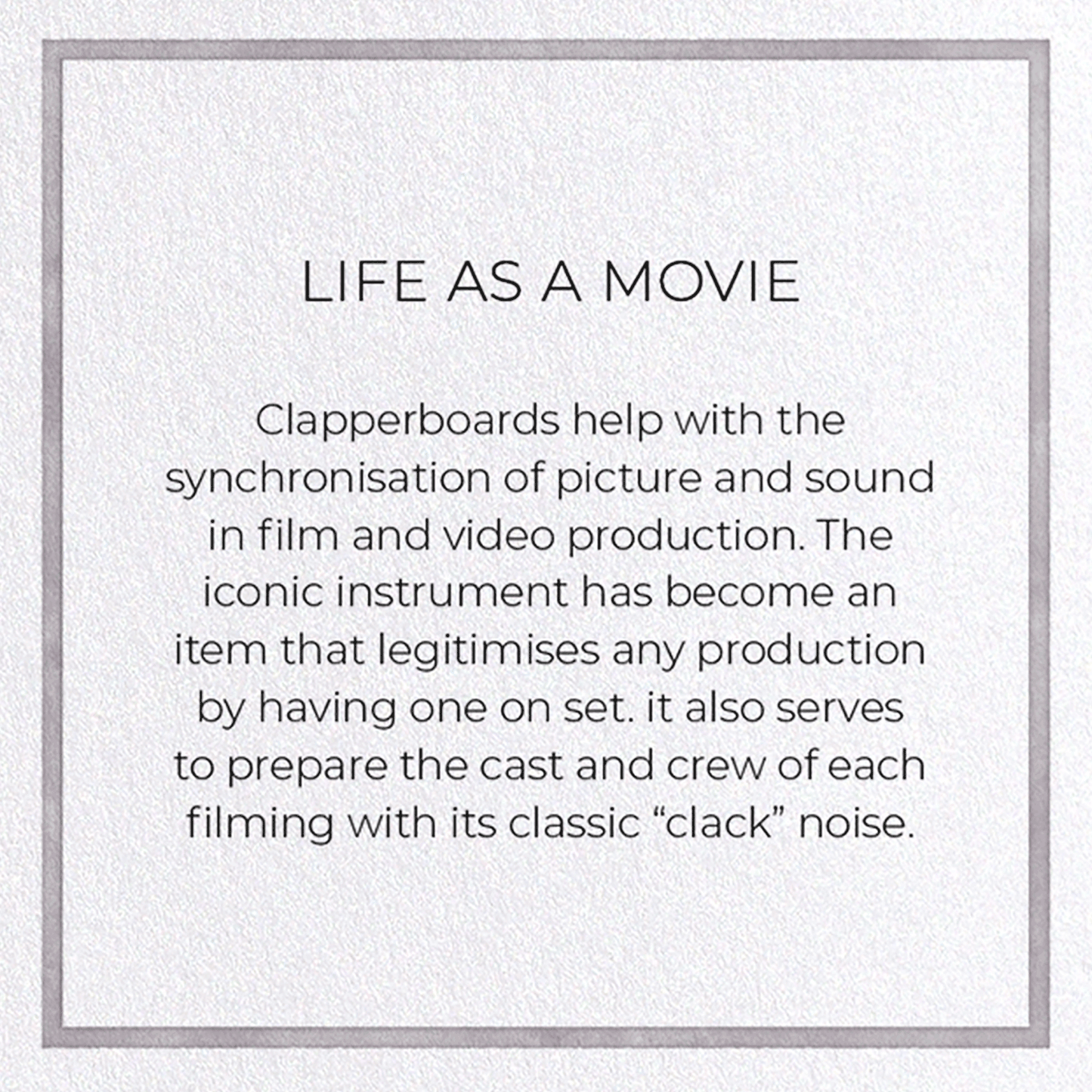 LIFE AS A MOVIE: Watercolour Greeting Card