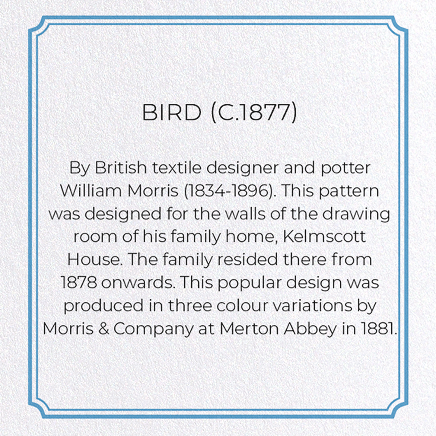 BIRD (C.1877): Pattern Greeting Card