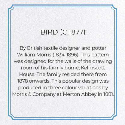 BIRD (C.1877): Pattern Greeting Card