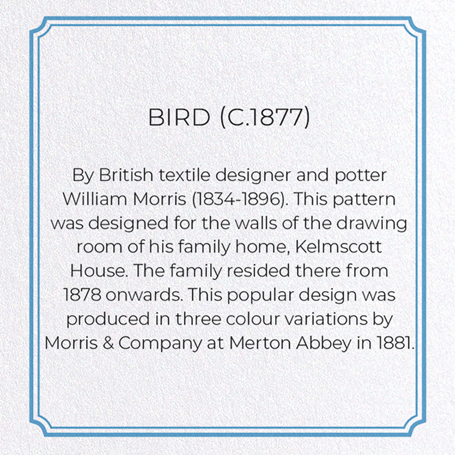 BIRD (C.1877): Pattern Greeting Card