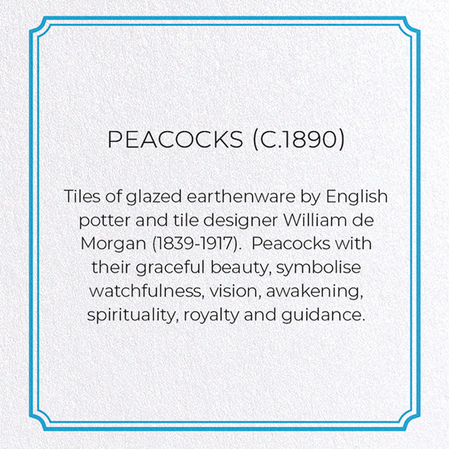 PEACOCKS (C.1890): Pattern Greeting Card