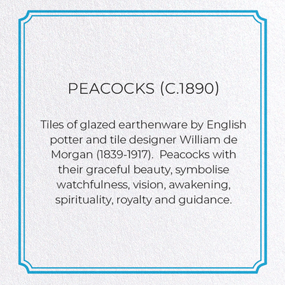 PEACOCKS (C.1890): Pattern Greeting Card