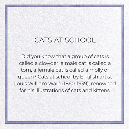 CATS AT SCHOOL: Painting Greeting Card