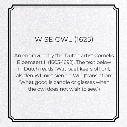 WISE OWL (1625): Painting Greeting Card