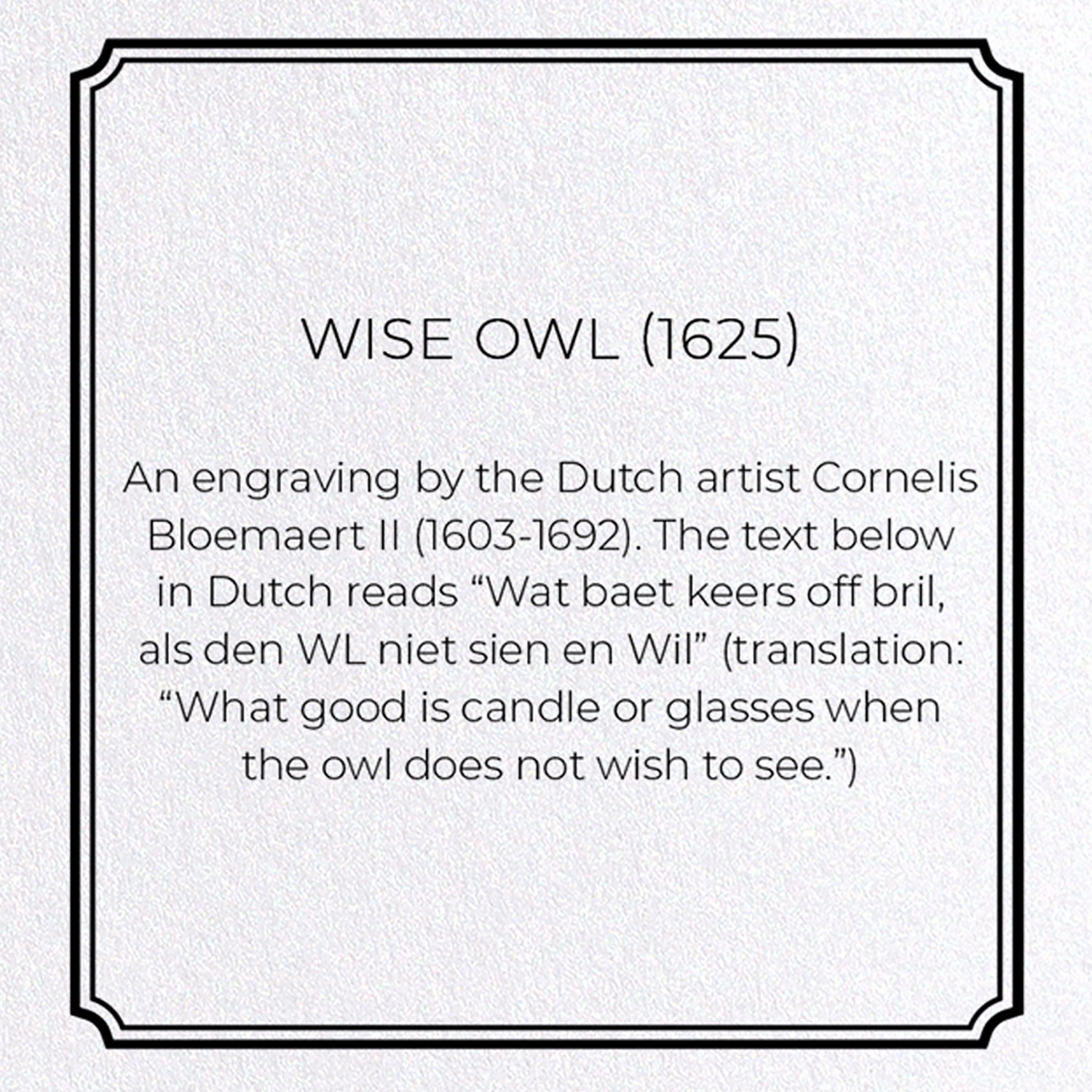 WISE OWL (1625): Painting Greeting Card
