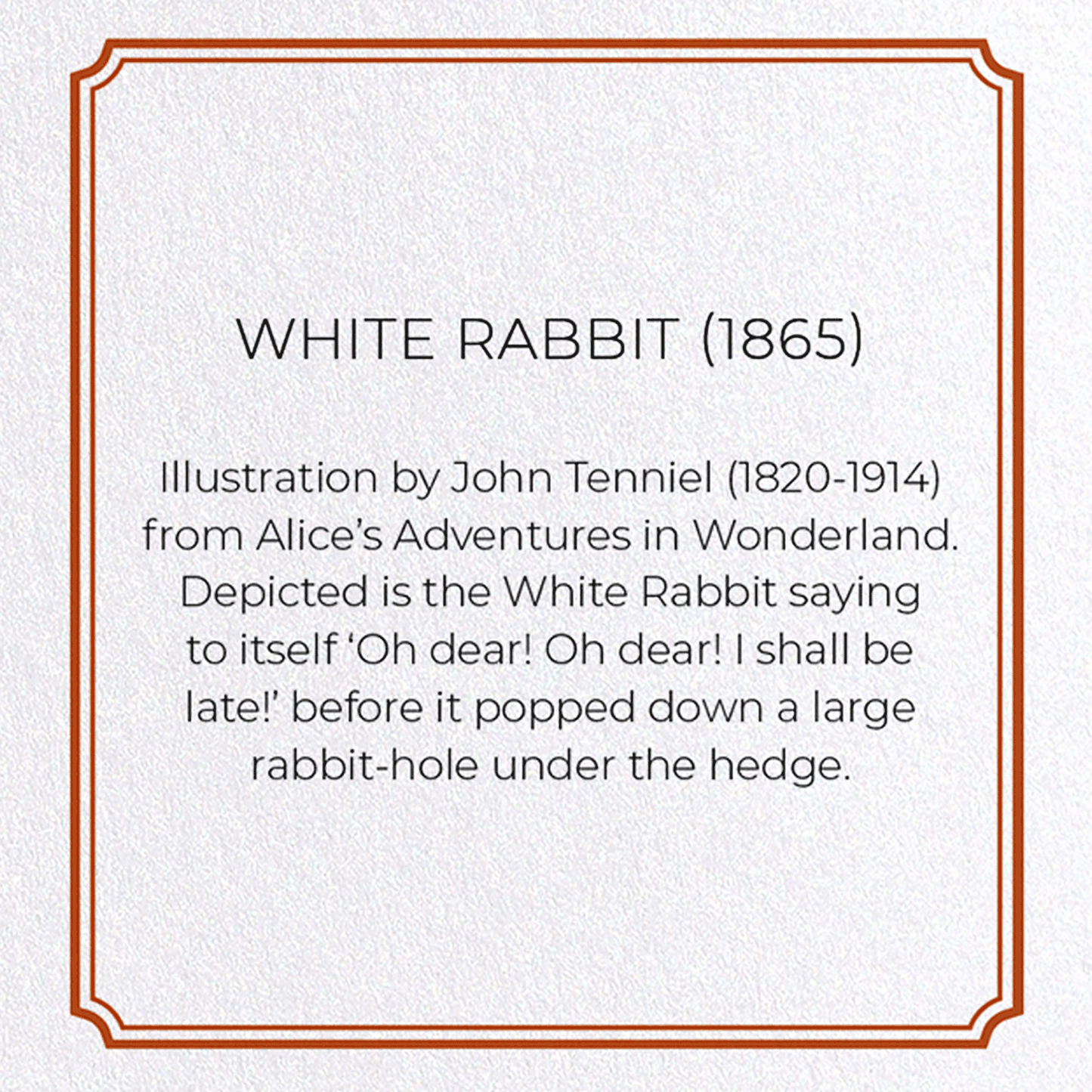 WHITE RABBIT (1865): Painting Greeting Card