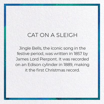 CAT ON A SLEIGH: Painting Greeting Card