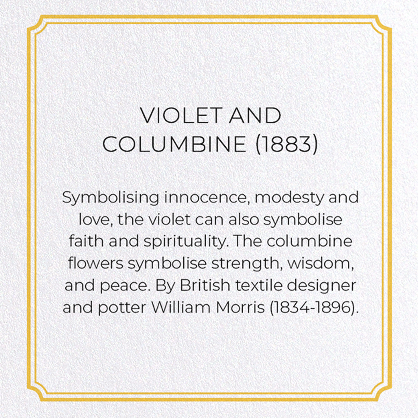 VIOLET AND COLUMBINE (1883): Pattern Greeting Card