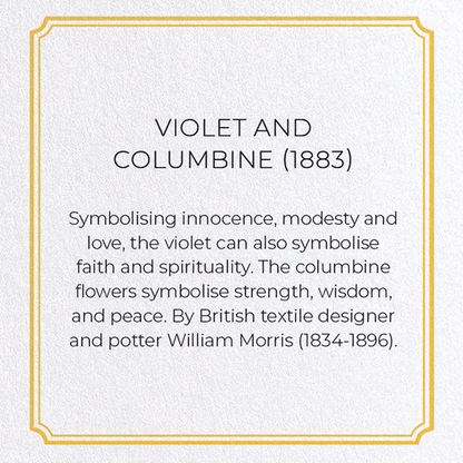 VIOLET AND COLUMBINE (1883): Pattern Greeting Card