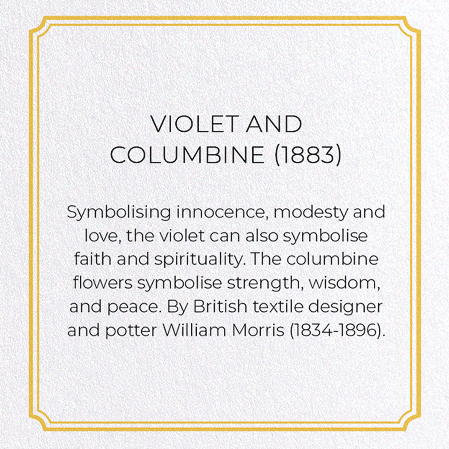 VIOLET AND COLUMBINE (1883): Pattern Greeting Card