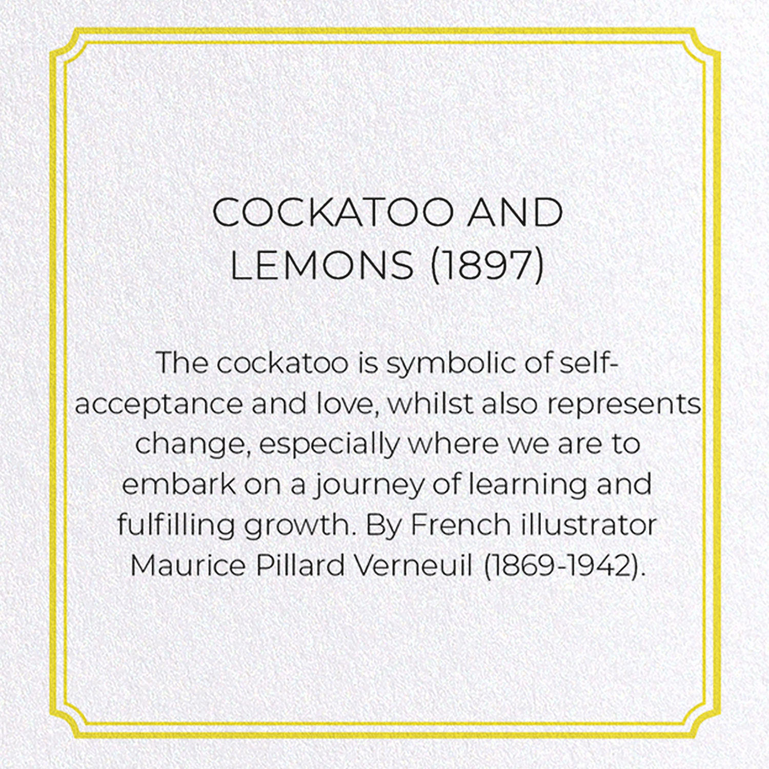 COCKATOO AND LEMONS (1897) : Pattern Greeting Card