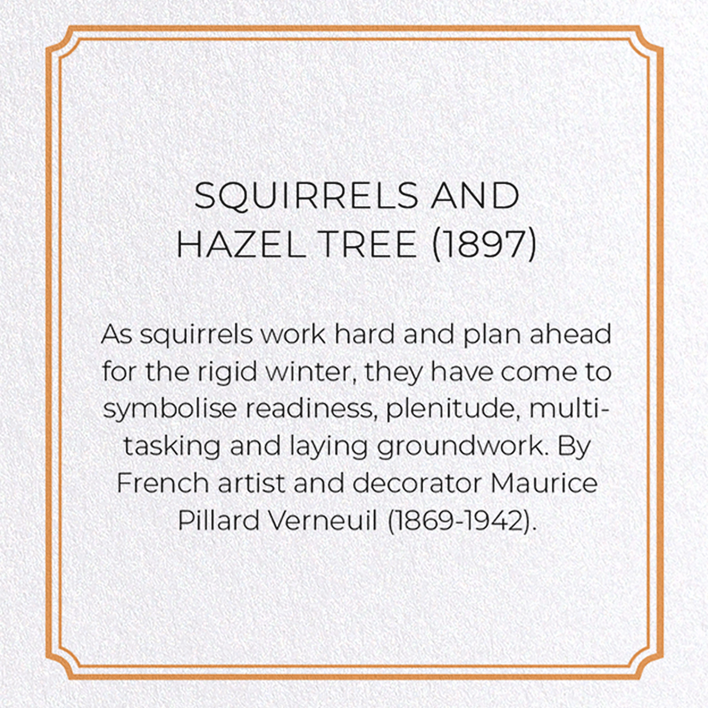 SQUIRRELS AND HAZEL TREE (1897): Pattern Greeting Card