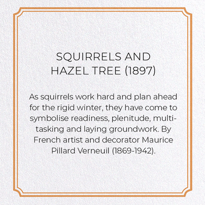 SQUIRRELS AND HAZEL TREE (1897): Pattern Greeting Card