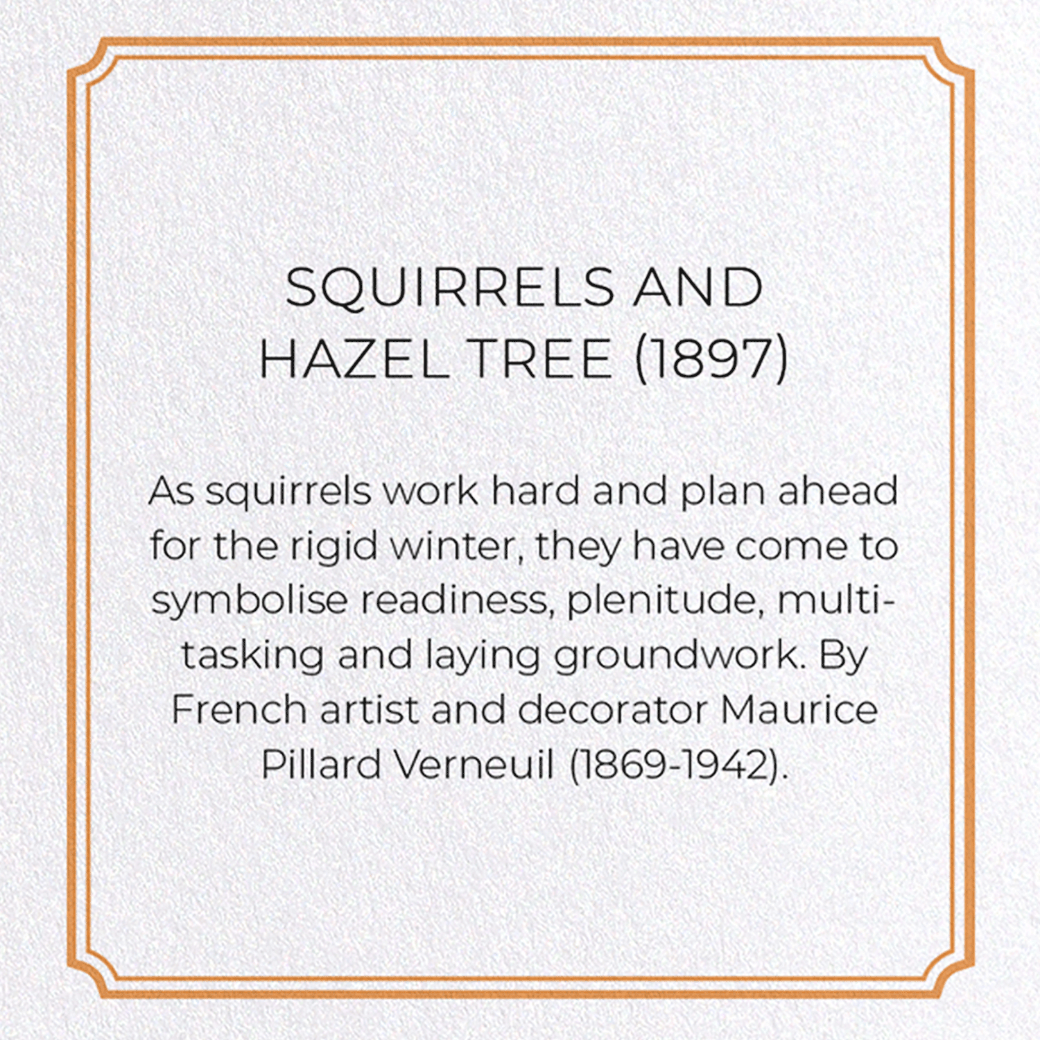 SQUIRRELS AND HAZEL TREE (1897): Pattern Greeting Card