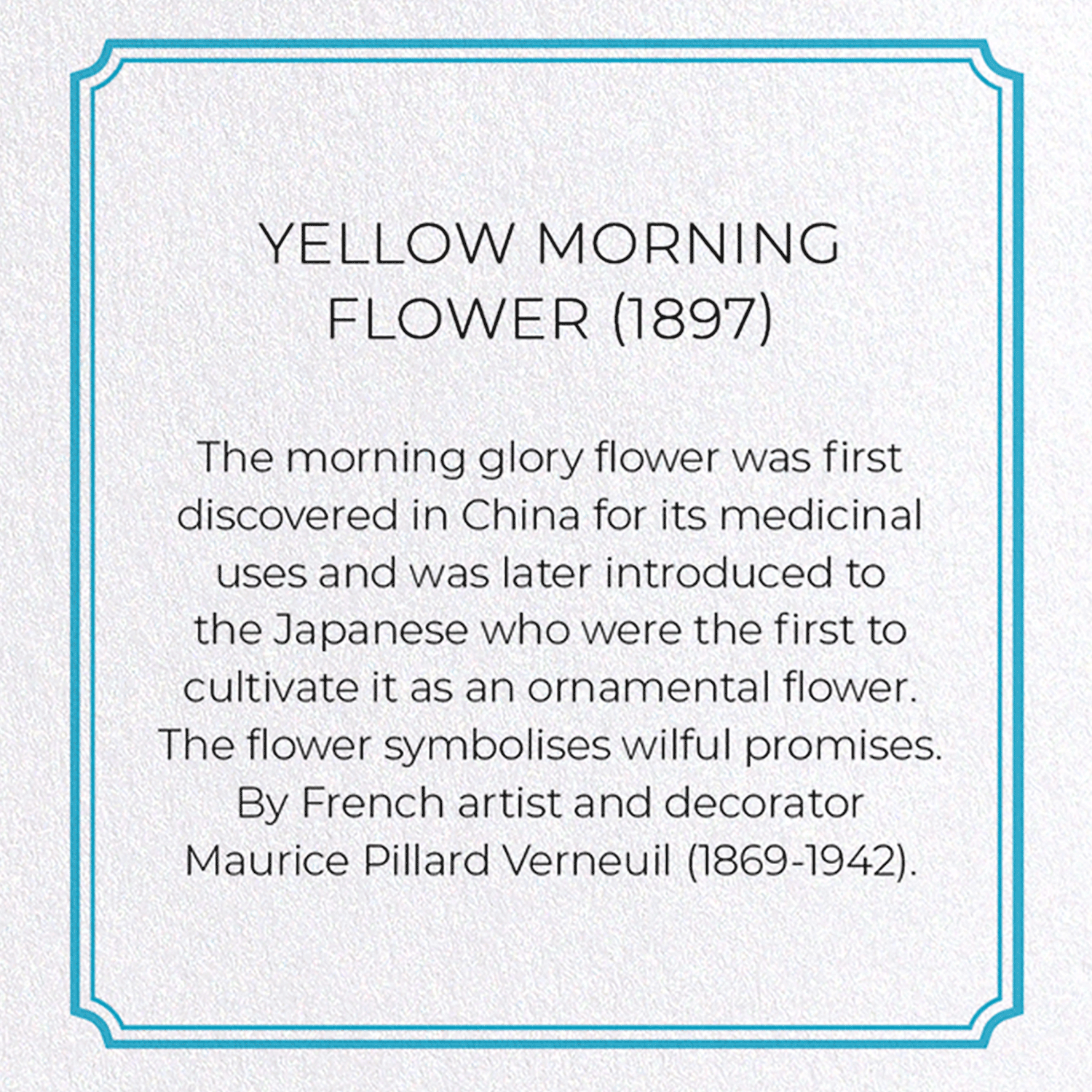 YELLOW MORNING FLOWER (1897) : Pattern Greeting Card
