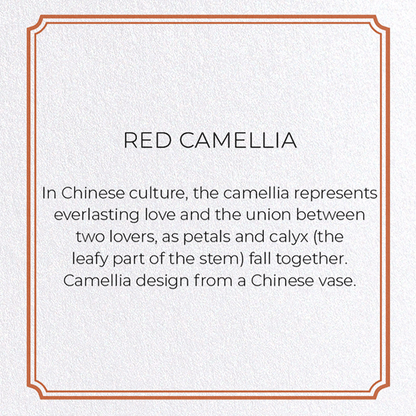 RED CAMELLIA : Pattern Greeting Card