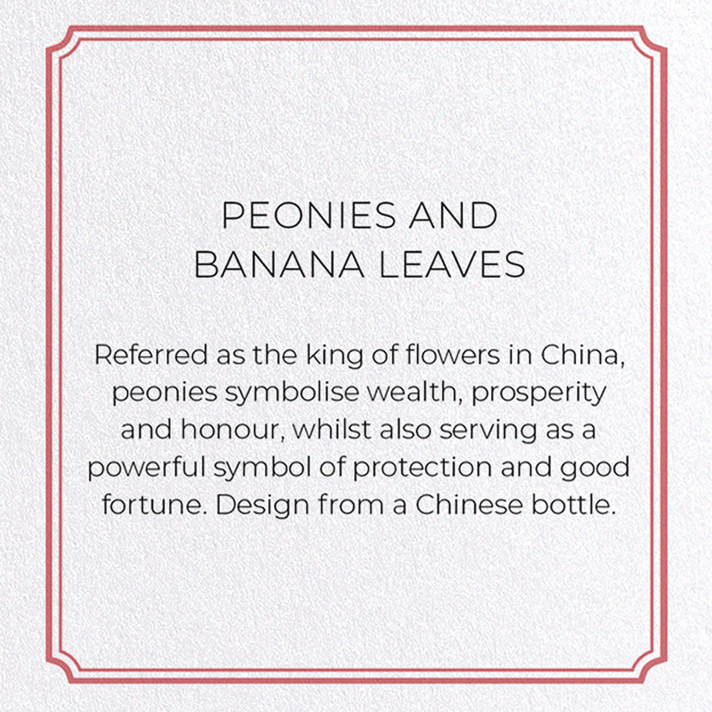 PEONIES AND BANANA LEAVES : Pattern Greeting Card