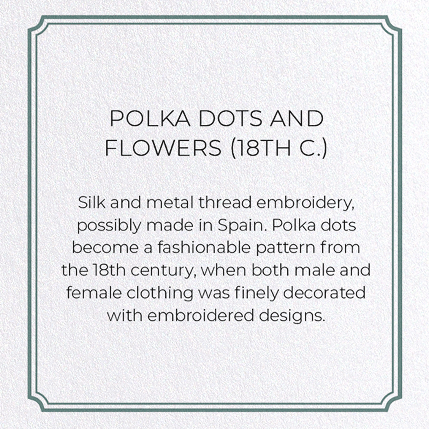 POLKA DOTS AND FLOWERS (18TH C.) : Pattern Greeting Card