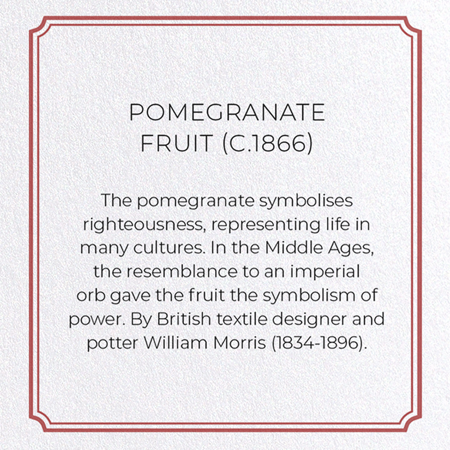POMEGRANATE FRUIT (C.1866) : Pattern Greeting Card