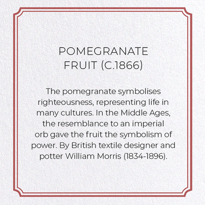 POMEGRANATE FRUIT (C.1866) : Pattern Greeting Card