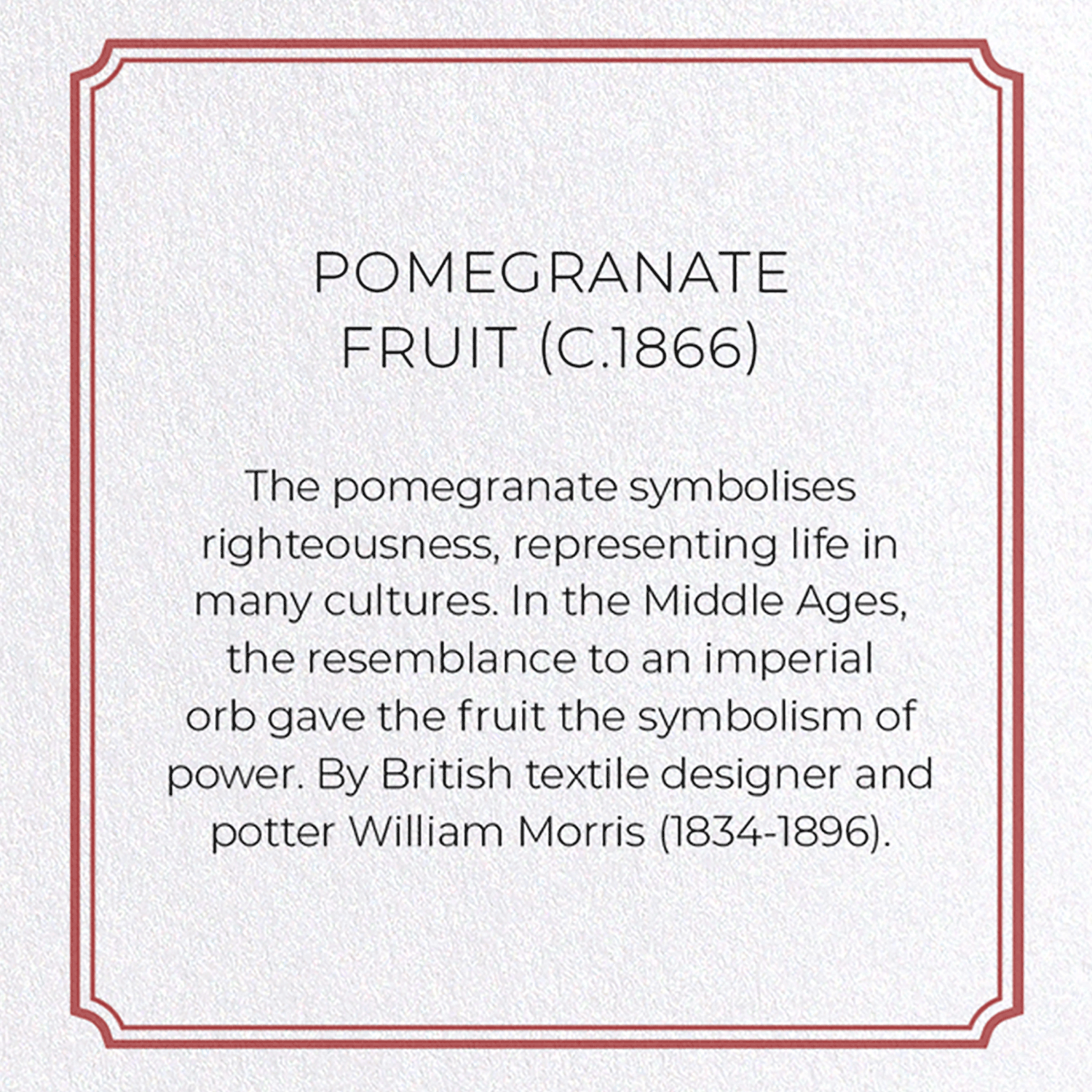 POMEGRANATE FRUIT (C.1866) : Pattern Greeting Card