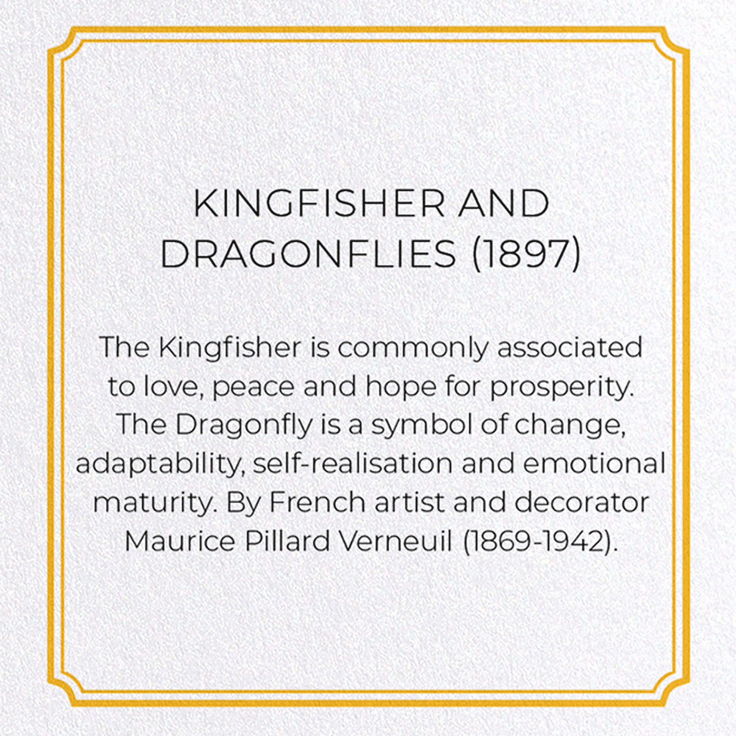 KINGFISHER AND DRAGONFLIES (1897) : Pattern Greeting Card
