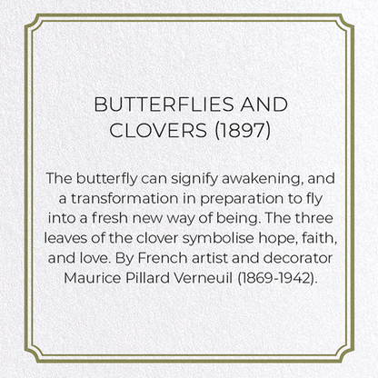 BUTTERFLIES AND CLOVERS (1897) : Pattern Greeting Card