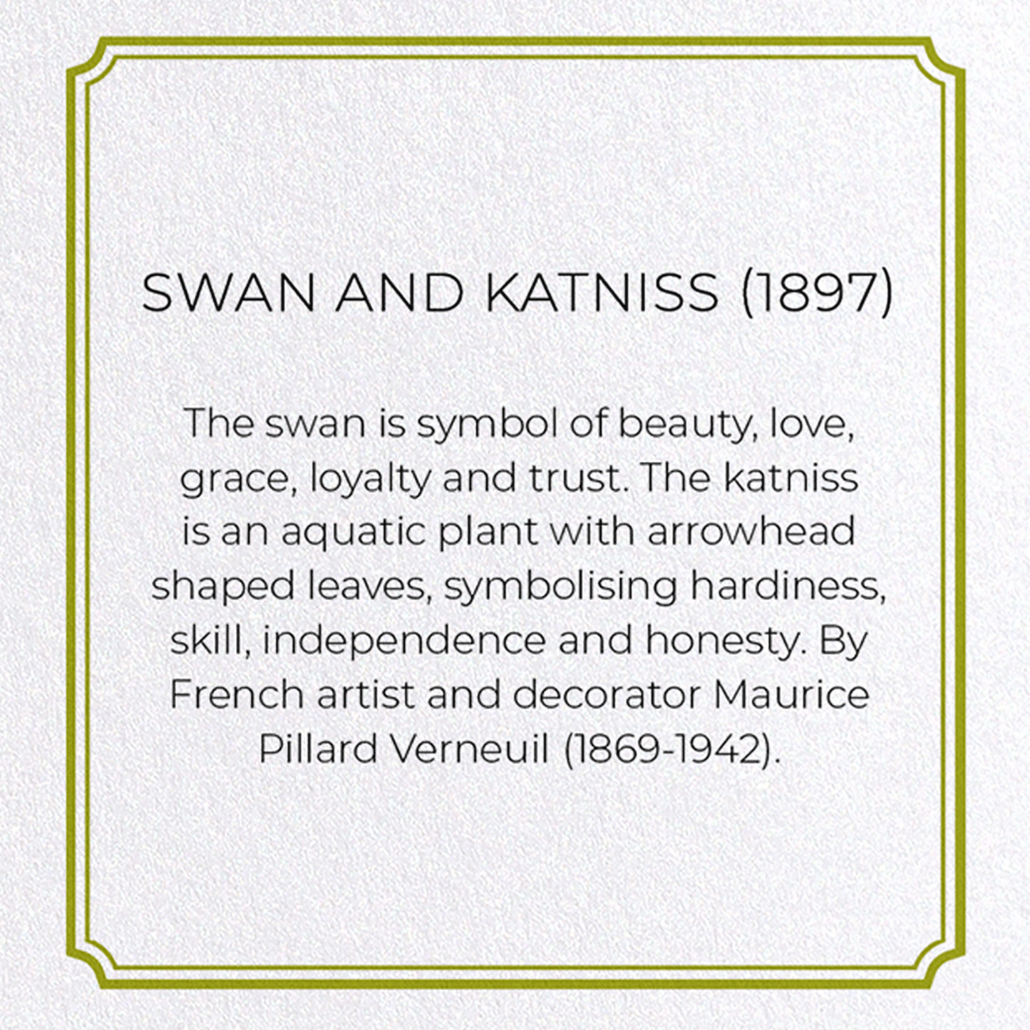 SWAN AND KATNISS (1897) : Pattern Greeting Card