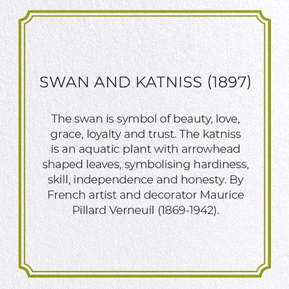 SWAN AND KATNISS (1897) : Pattern Greeting Card