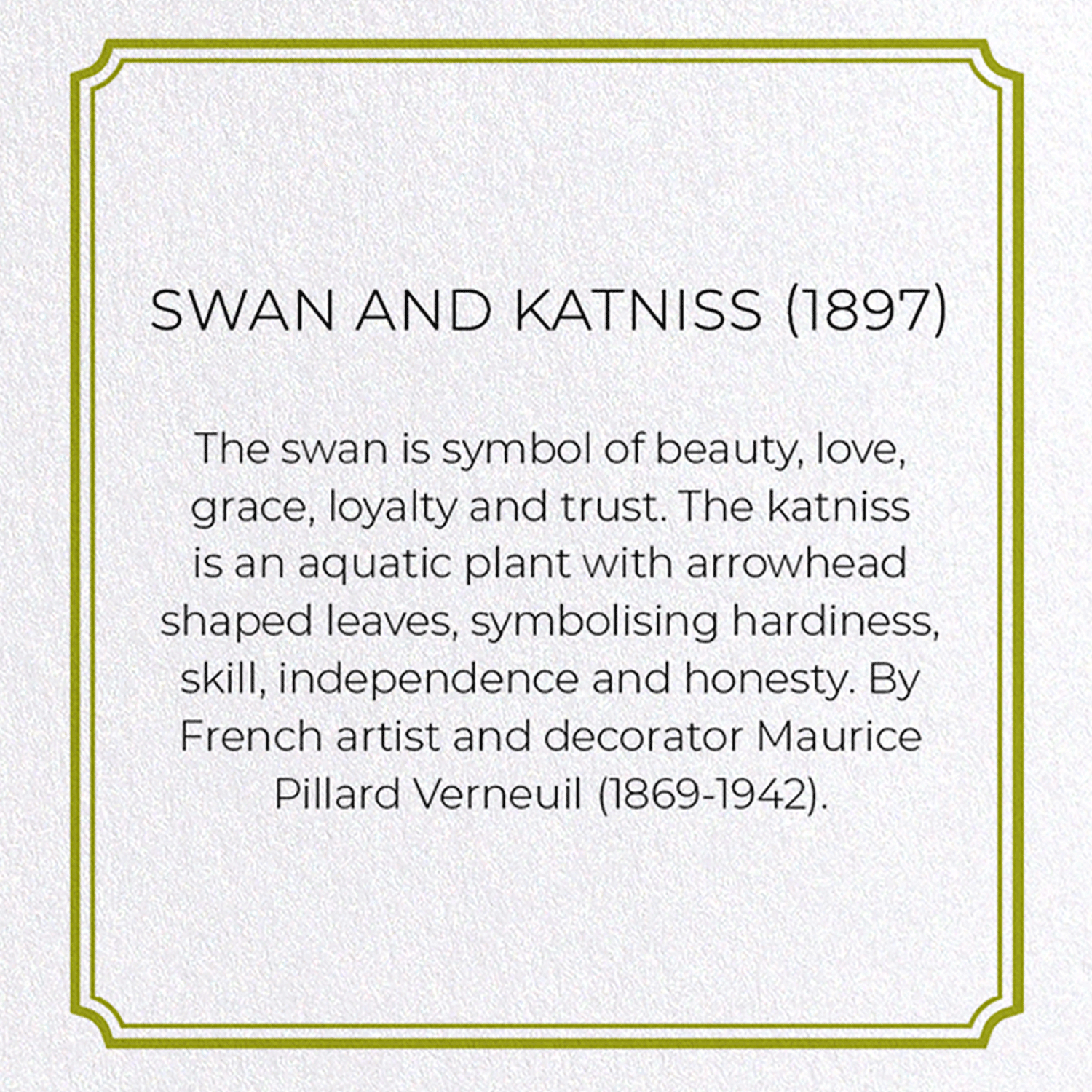 SWAN AND KATNISS (1897) : Pattern Greeting Card