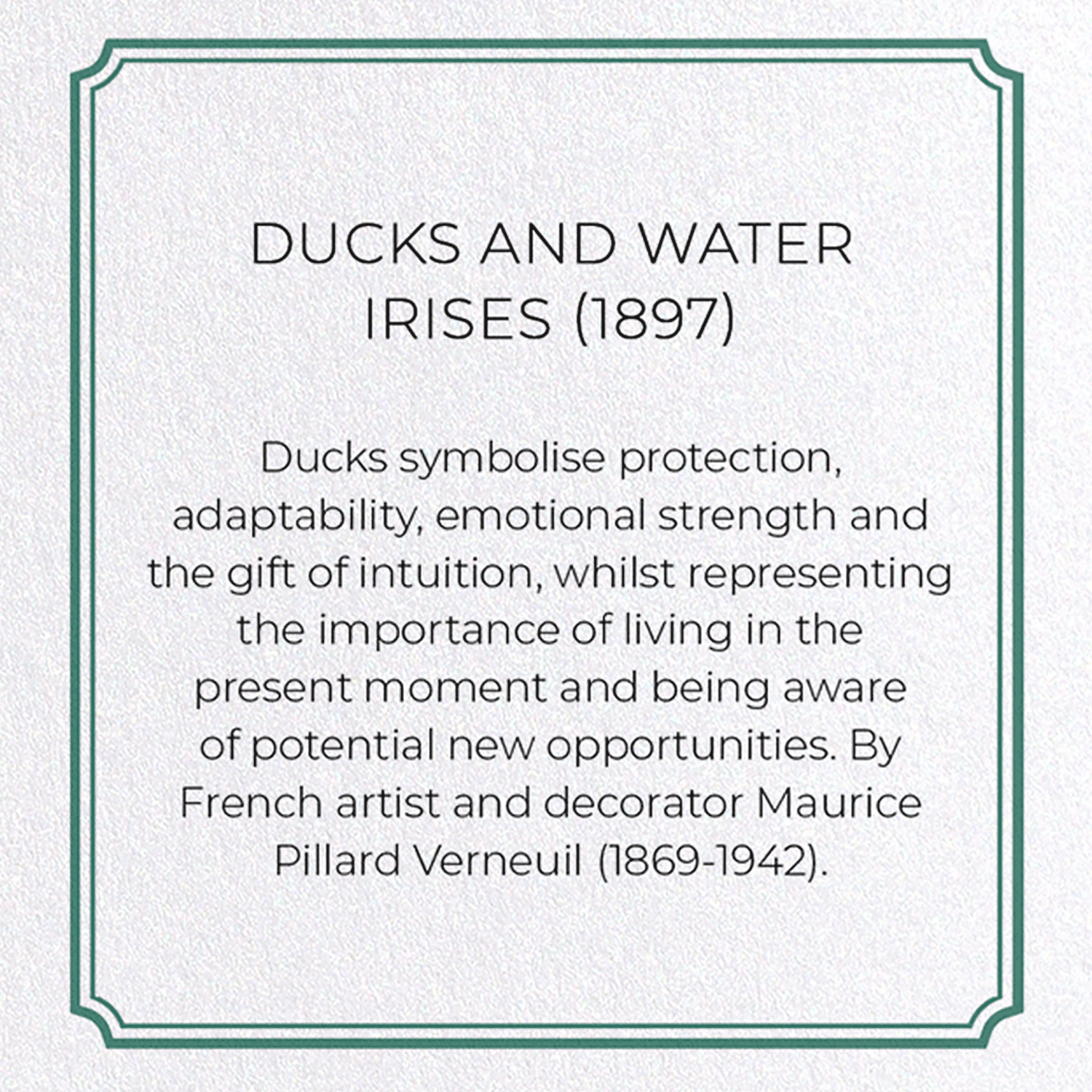 DUCKS AND WATER IRISES (1897) : Pattern Greeting Card