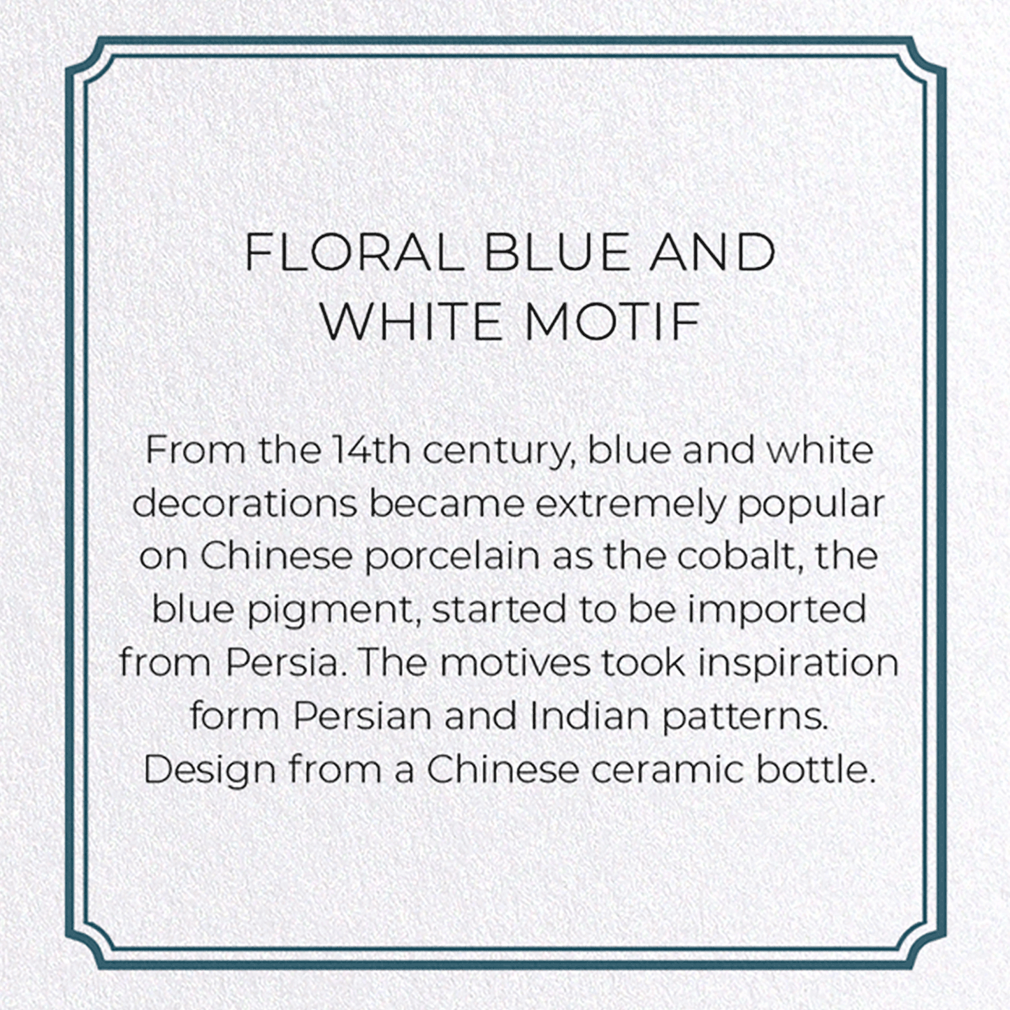 FLORAL BLUE AND WHITE MOTIF : Pattern Greeting Card