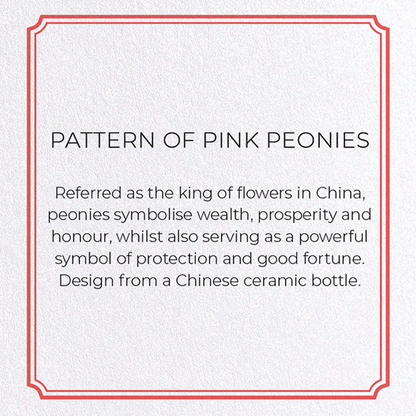 PATTERN OF PINK PEONIES : Pattern Greeting Card