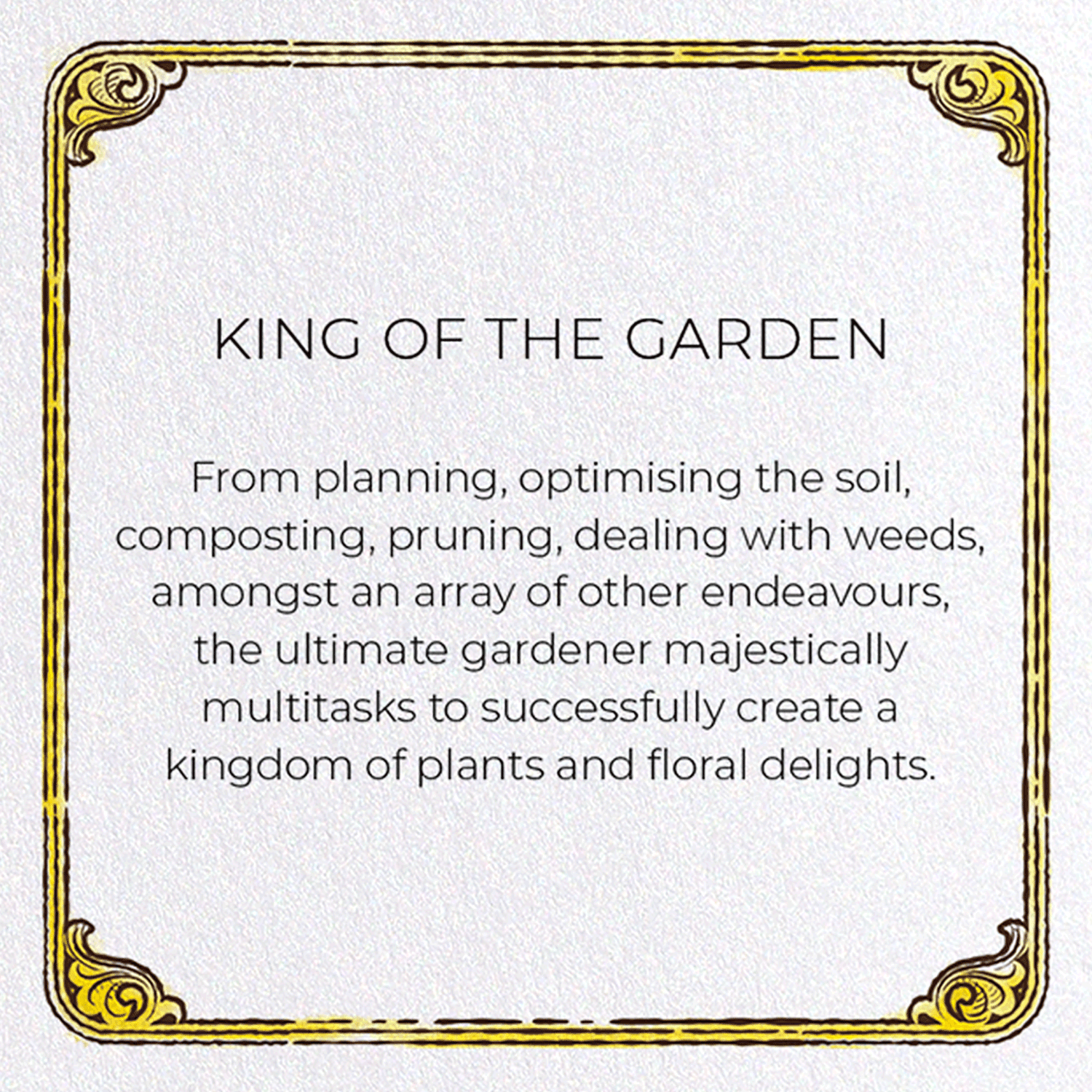 KING OF THE GARDEN: Victorian Greeting Card