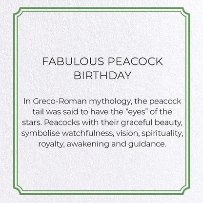 FABULOUS PEACOCK BIRTHDAY: Painting Greeting Card