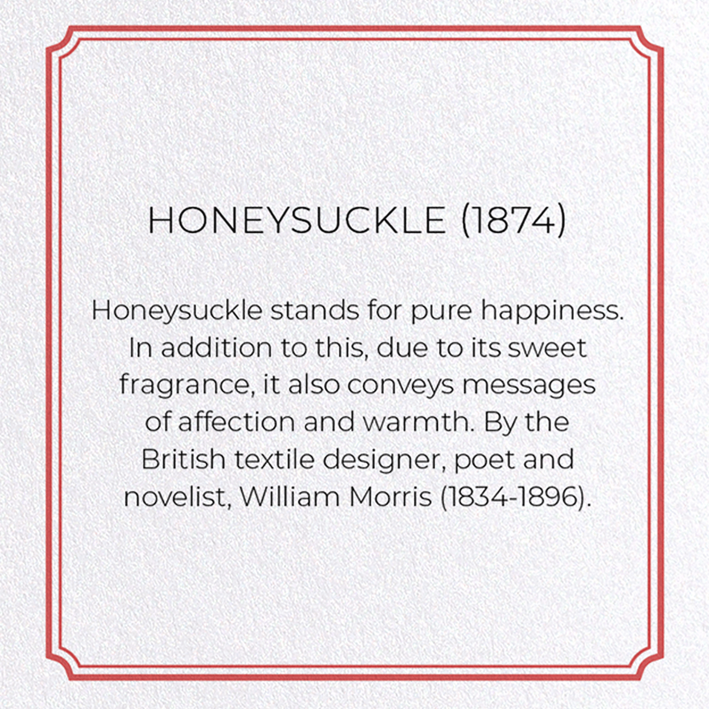 HONEYSUCKLE (1874): Pattern Greeting Card