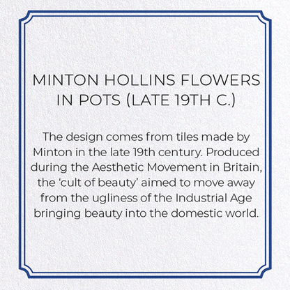 MINTON HOLLINS FLOWERS IN POTS (LATE 19TH C.): Painting Greeting Card