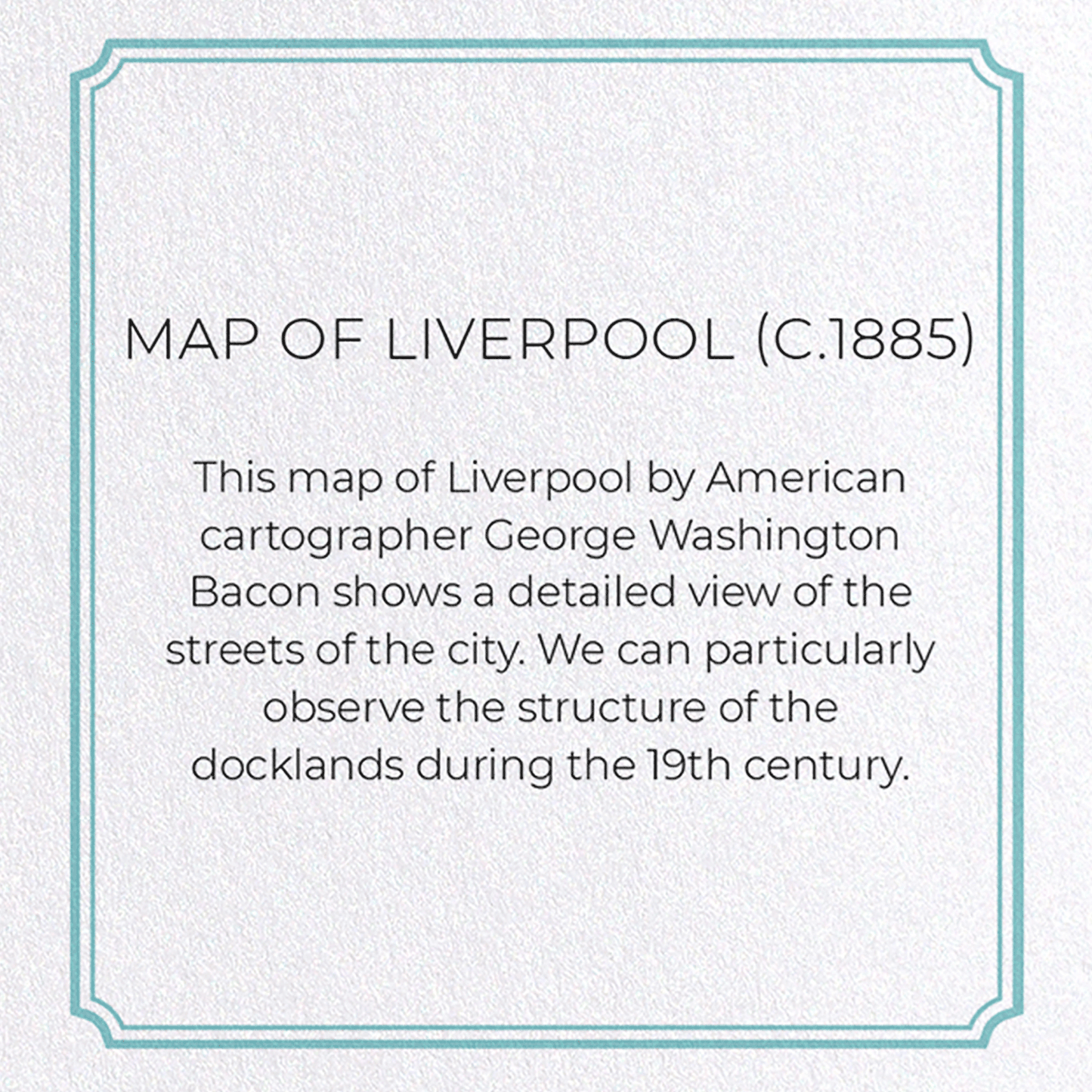 MAP OF LIVERPOOL (C.1885): Map antique Greeting Card