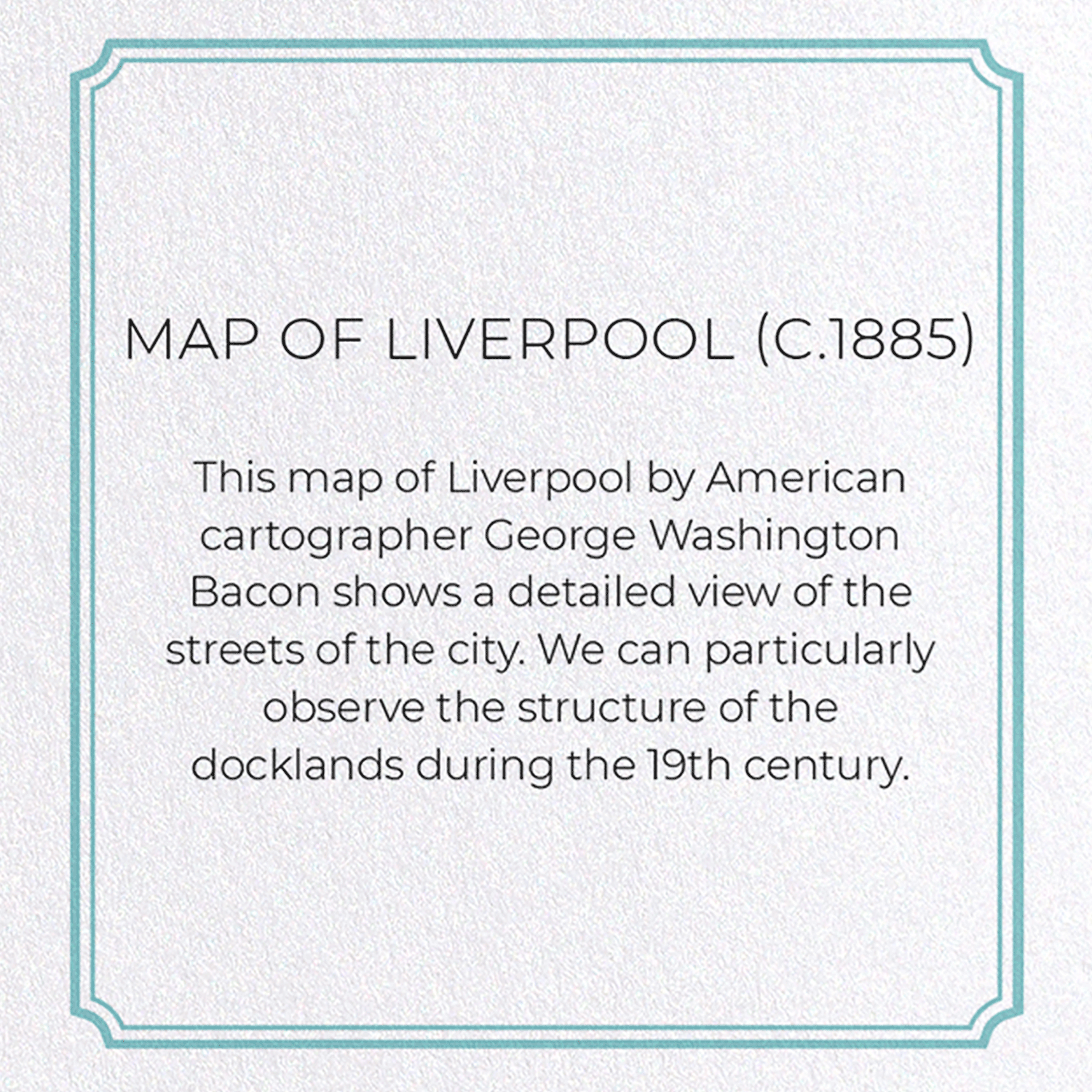 MAP OF LIVERPOOL (C.1885): Map antique Greeting Card