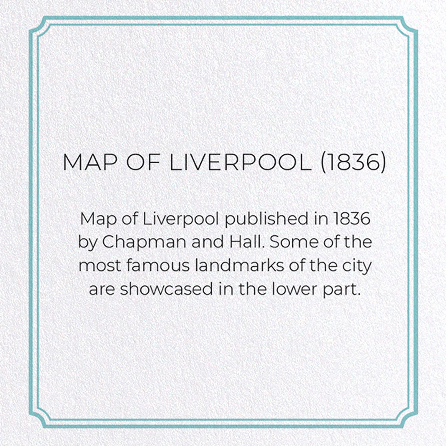MAP OF LIVERPOOL (1836): Map antique Greeting Card