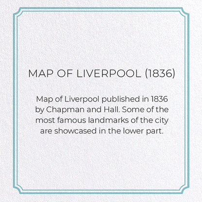 MAP OF LIVERPOOL (1836): Map antique Greeting Card