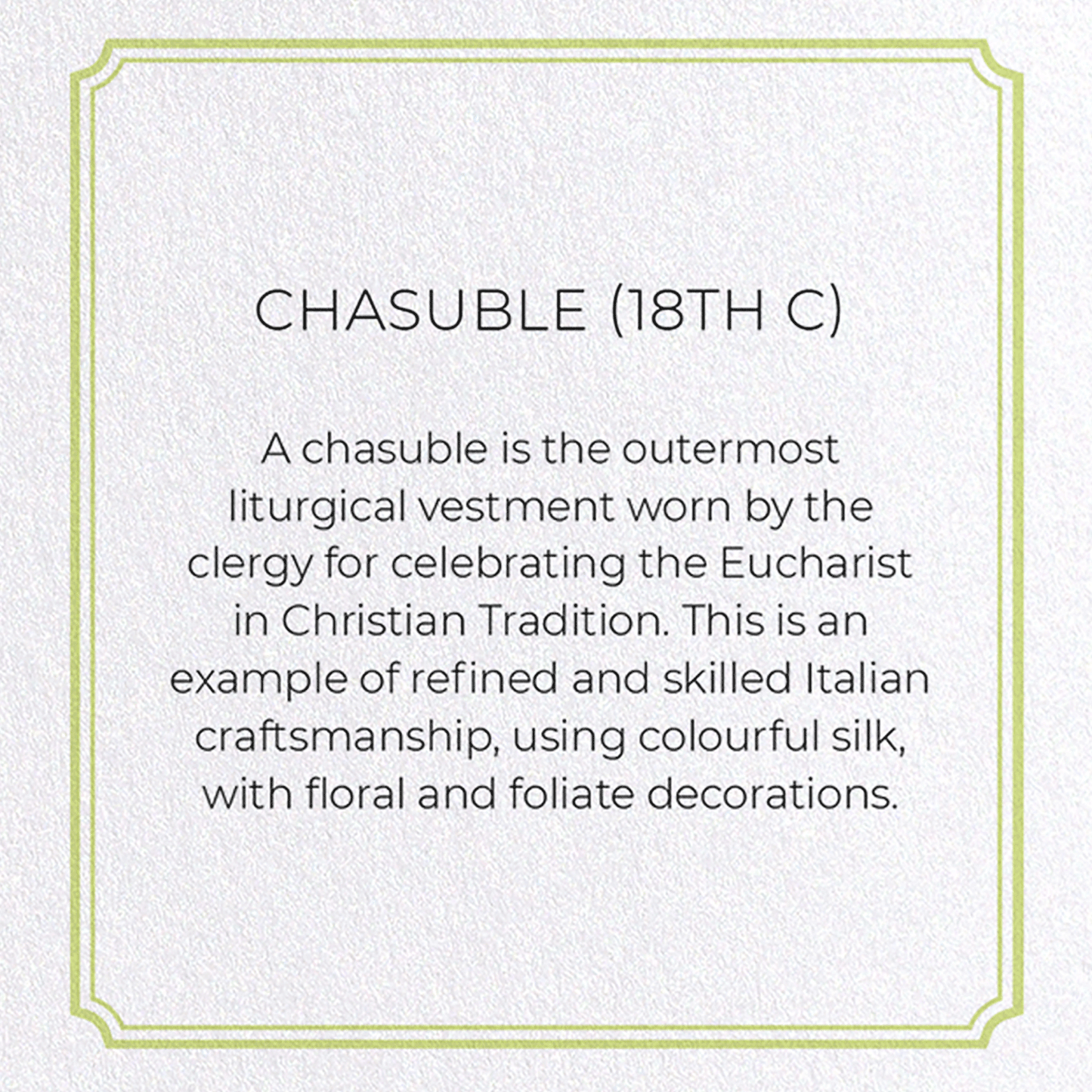 CHASUBLE (18TH C): Pattern Greeting Card