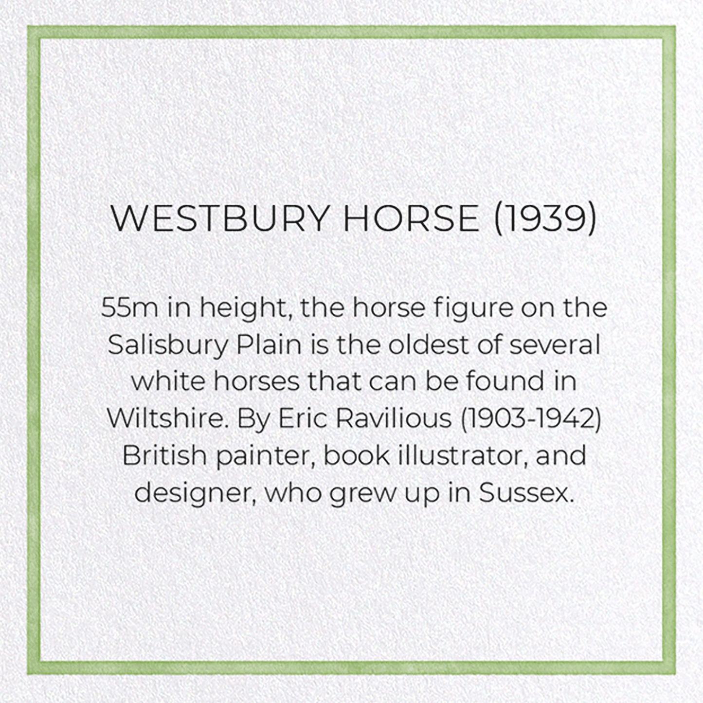 WESTBURY HORSE (1939): Painting Greeting Card