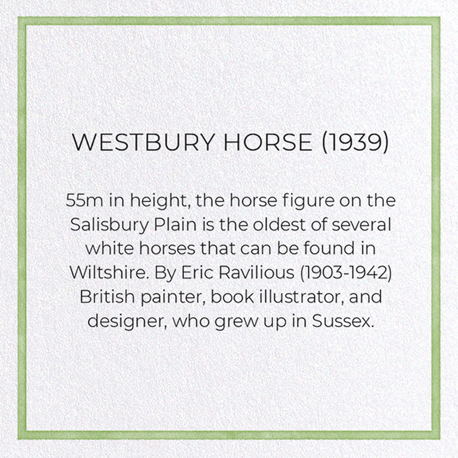 WESTBURY HORSE (1939): Painting Greeting Card
