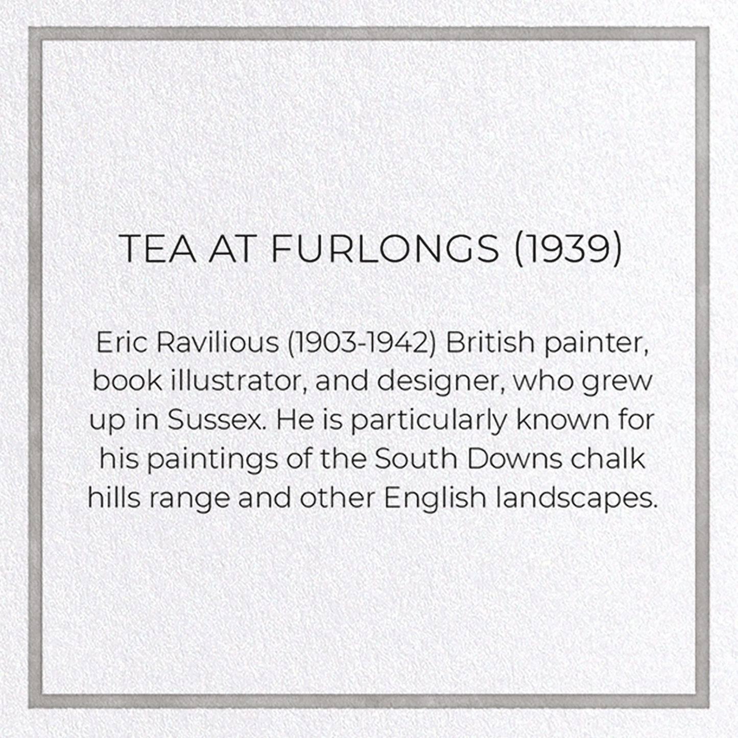 TEA AT FURLONGS (1939): Painting Greeting Card