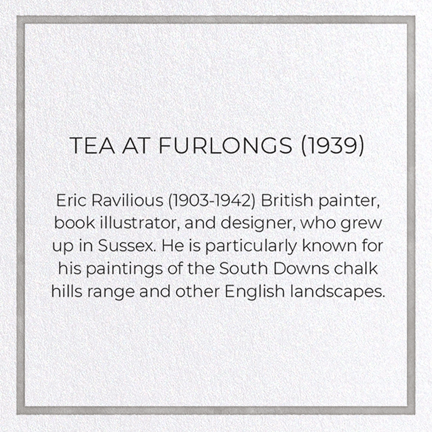 TEA AT FURLONGS (1939): Painting Greeting Card