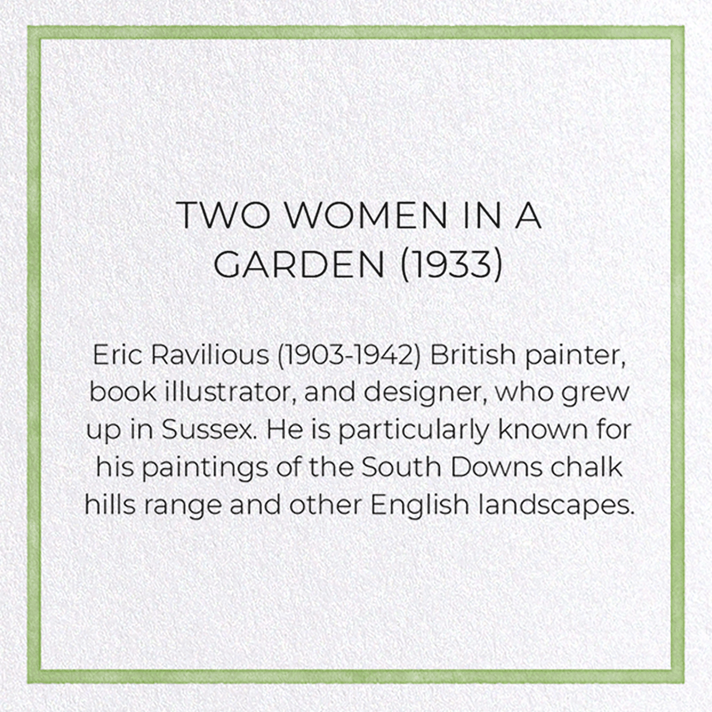 TWO WOMEN IN A GARDEN (1933): Painting Greeting Card