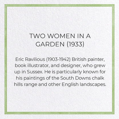 TWO WOMEN IN A GARDEN (1933): Painting Greeting Card