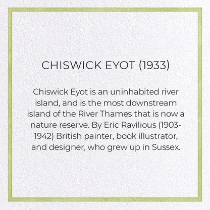 CHISWICK EYOT (1933): Painting Greeting Card